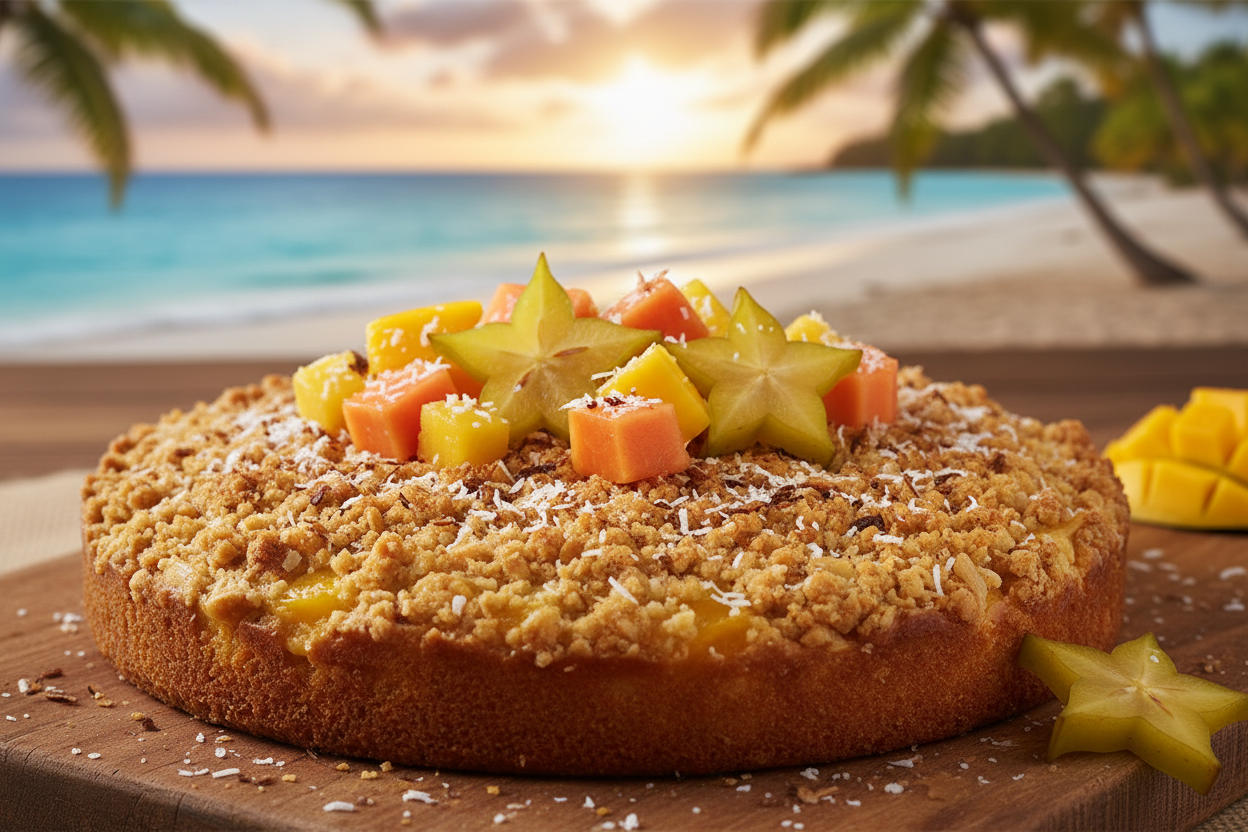 Caribbean crumble cake 